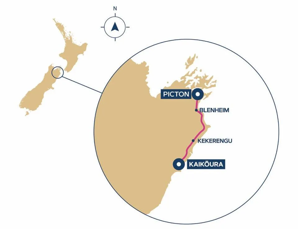 Marlborough Flyer journey map